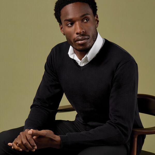 Kustom Kit Arundel Cotton Acrylic V Neck Sweater Thumbnail